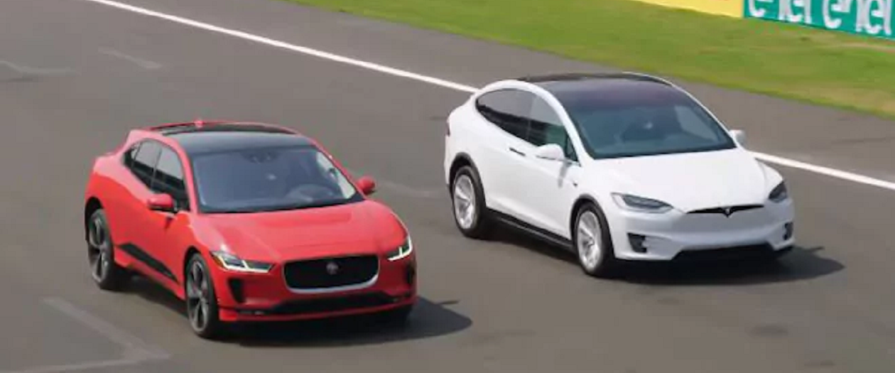 Jaguar Pits Their Car Against Tesla's