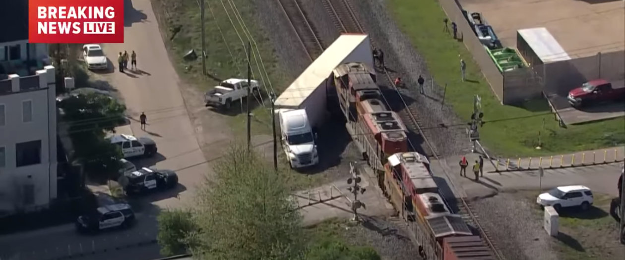 Train Crashes Into Semi Hauling Multiple Exotic Cars in Houston, Texas