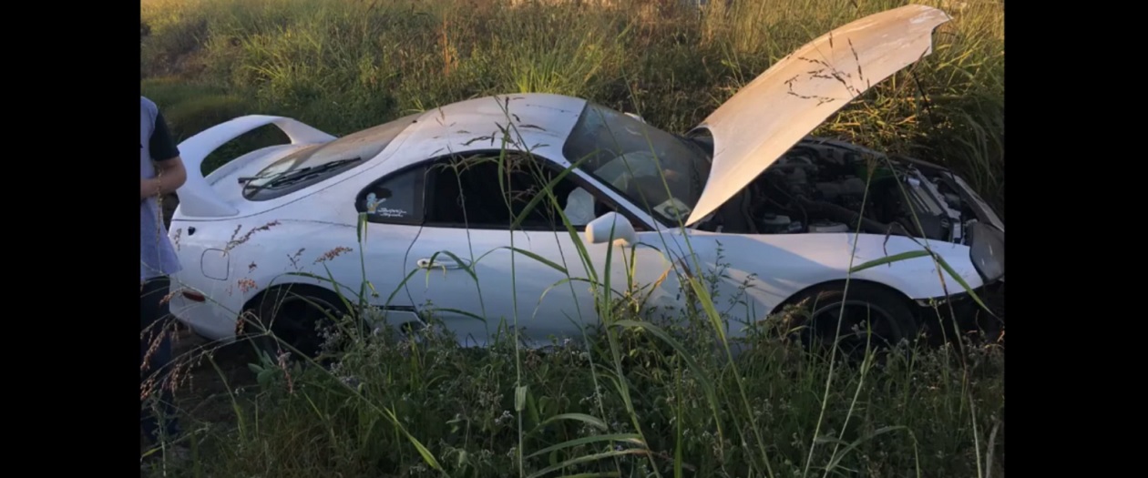 Toyota Supra Jumps Into a Ditch