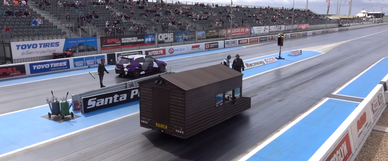 UK Man Drives World's Fastest Tool Shed at 98 MPH